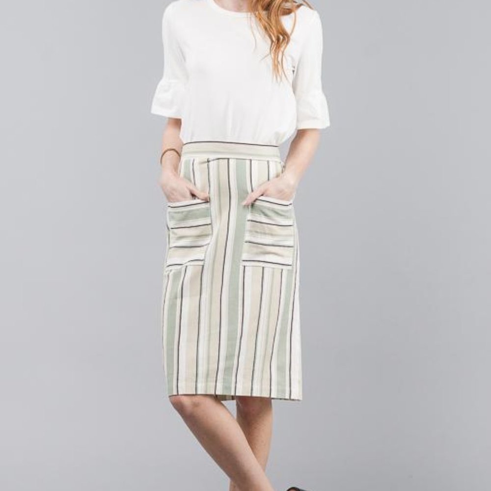 Striped Slim Fit Skirt